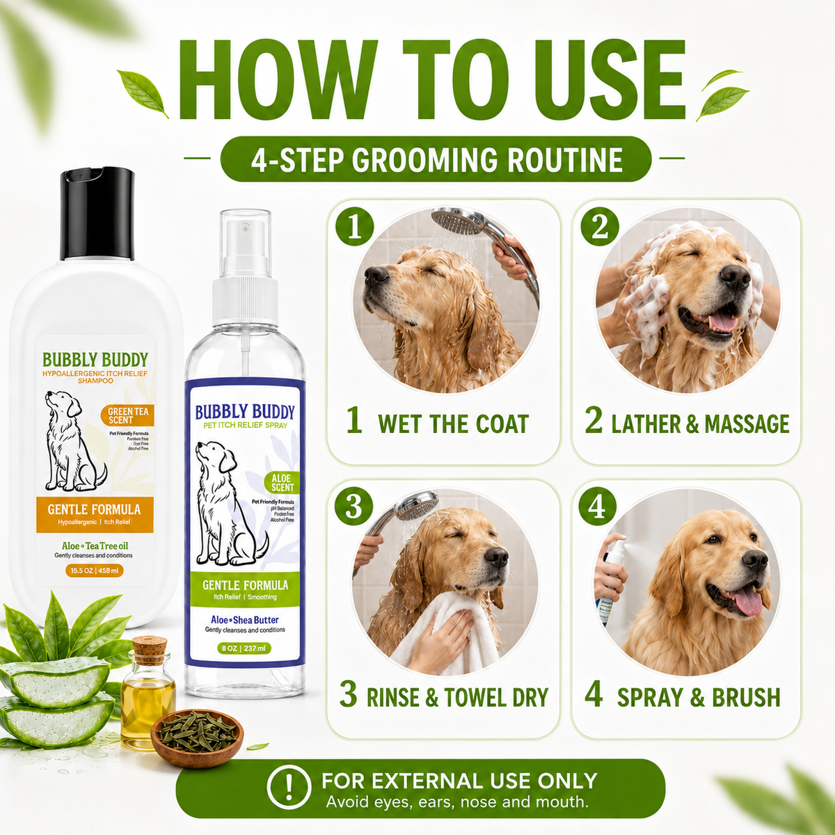 How to use Bubbly Buddy dog grooming products