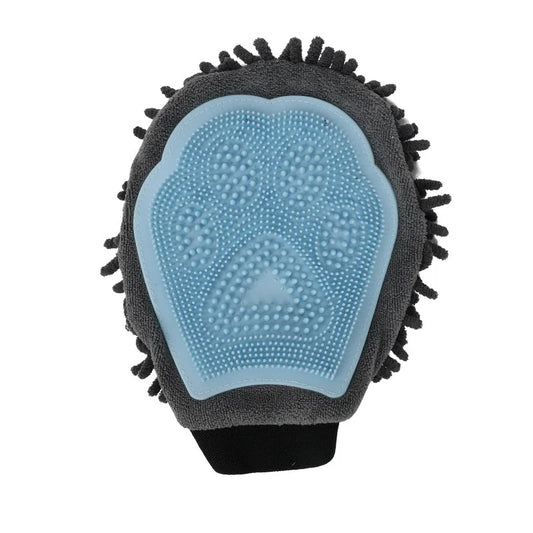 Healthzeri Dual-Sided Pet Grooming Mitt — Blue