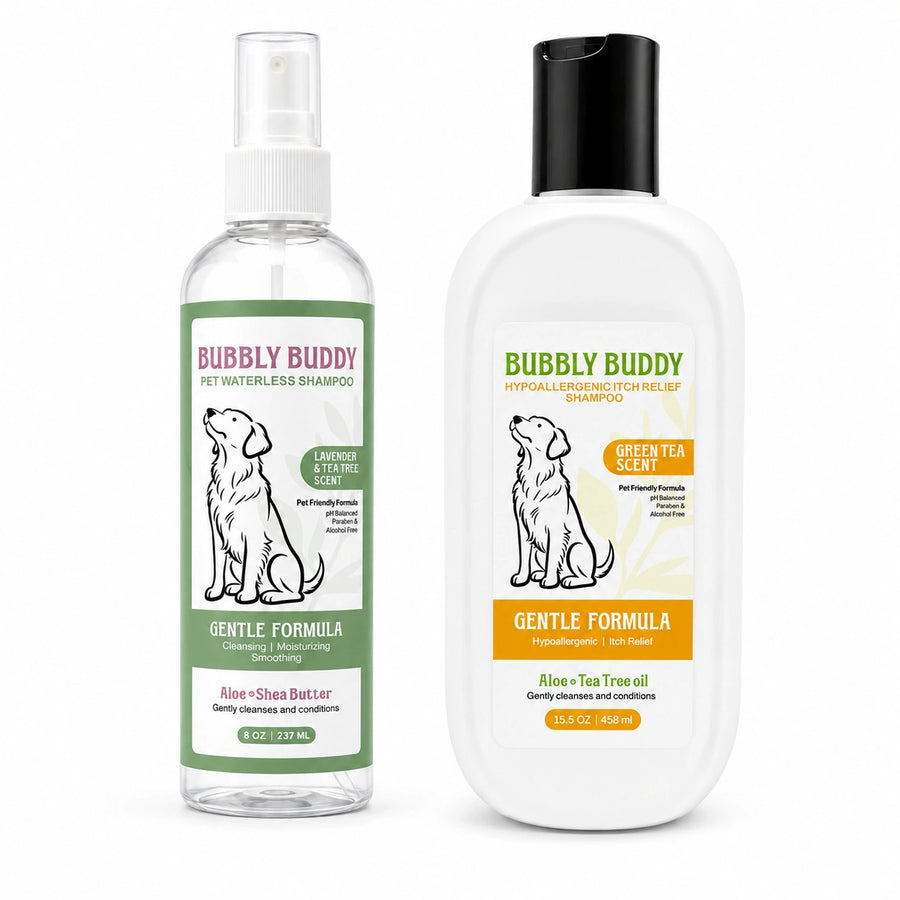 Waterless Spray + Gentle Shampoo dog grooming set