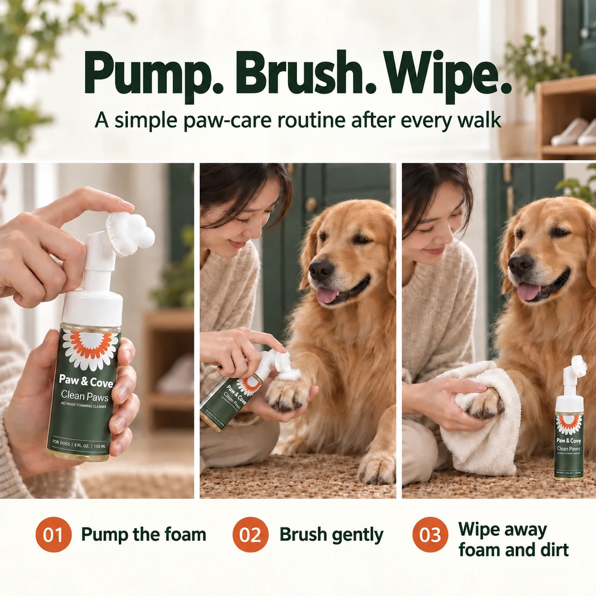 Paw & Cove paw cleansing foam