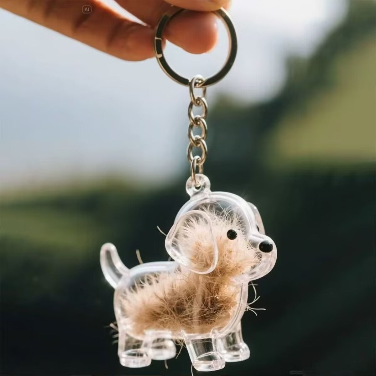 Style E pet fur keepsake holder; filled display example