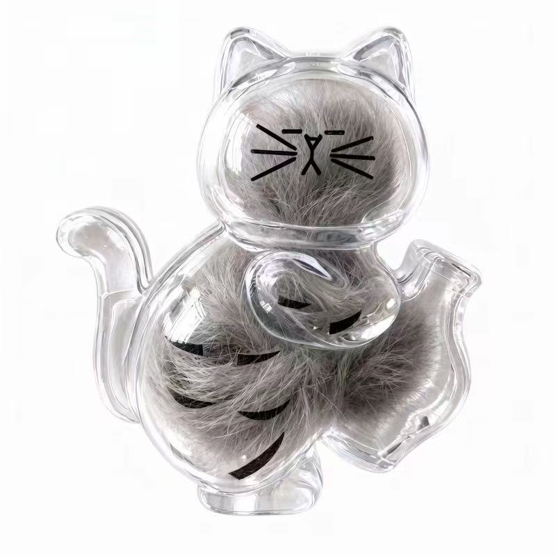 Tabby Cat — Magnetic pet fur keepsake holder; filled display example